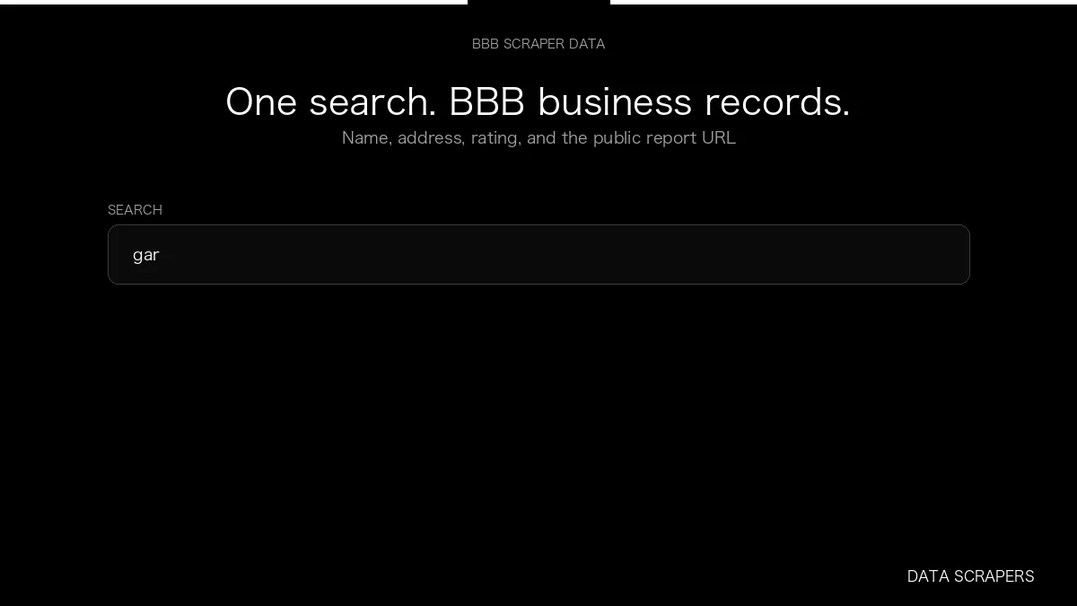 BBB Scraper — input to structured data