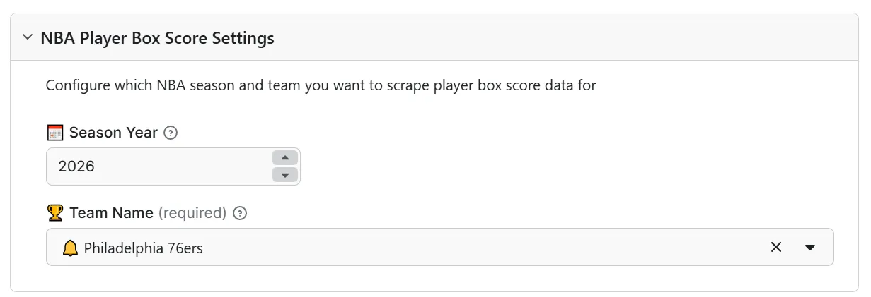 Apify Console Input UI