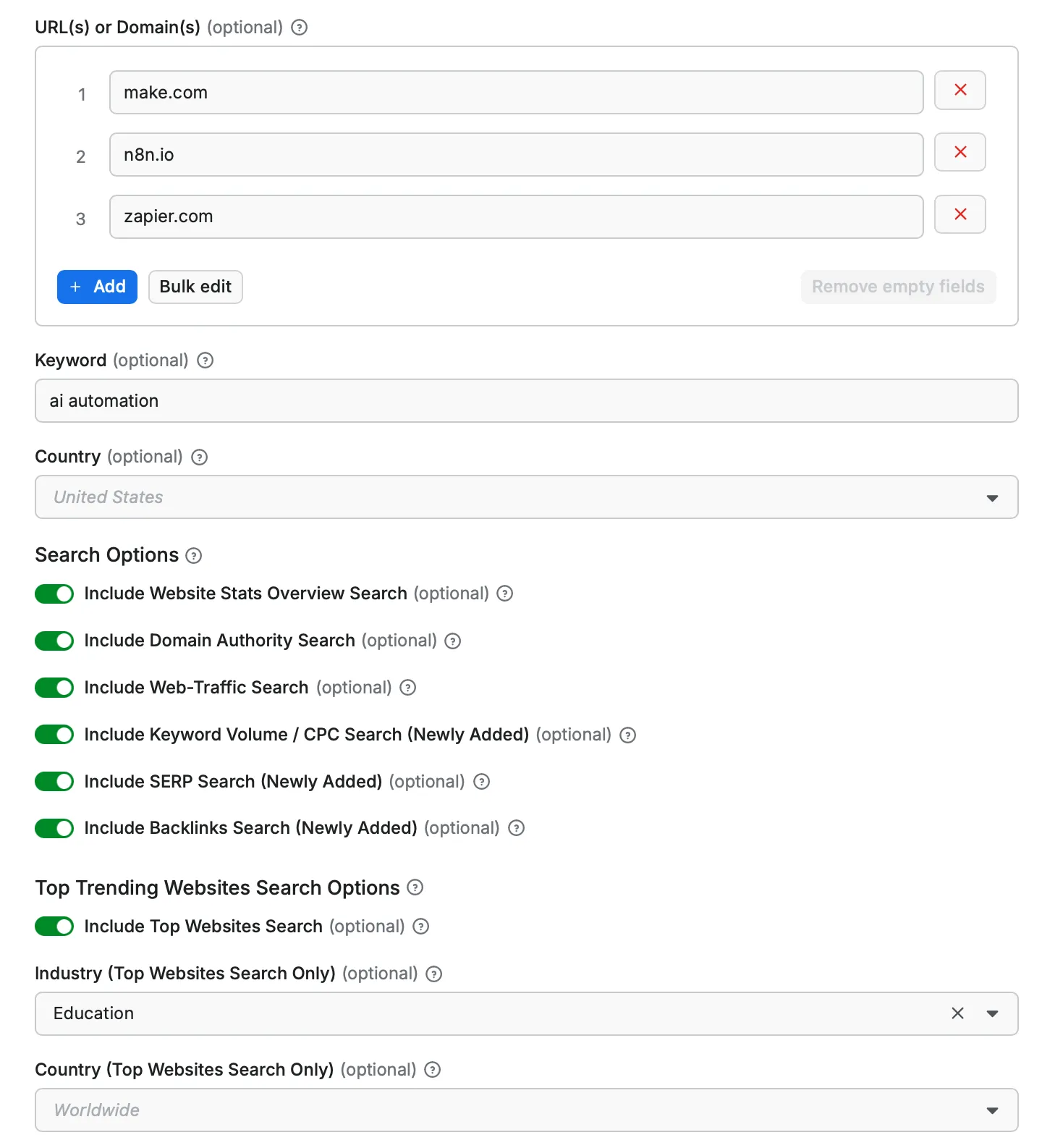 Scraper Sample Input