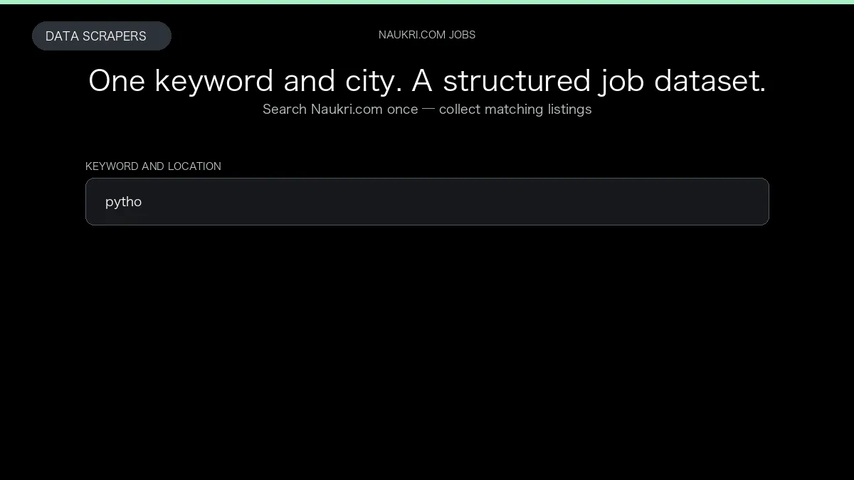 Naukri Job Scraper — input to structured data
