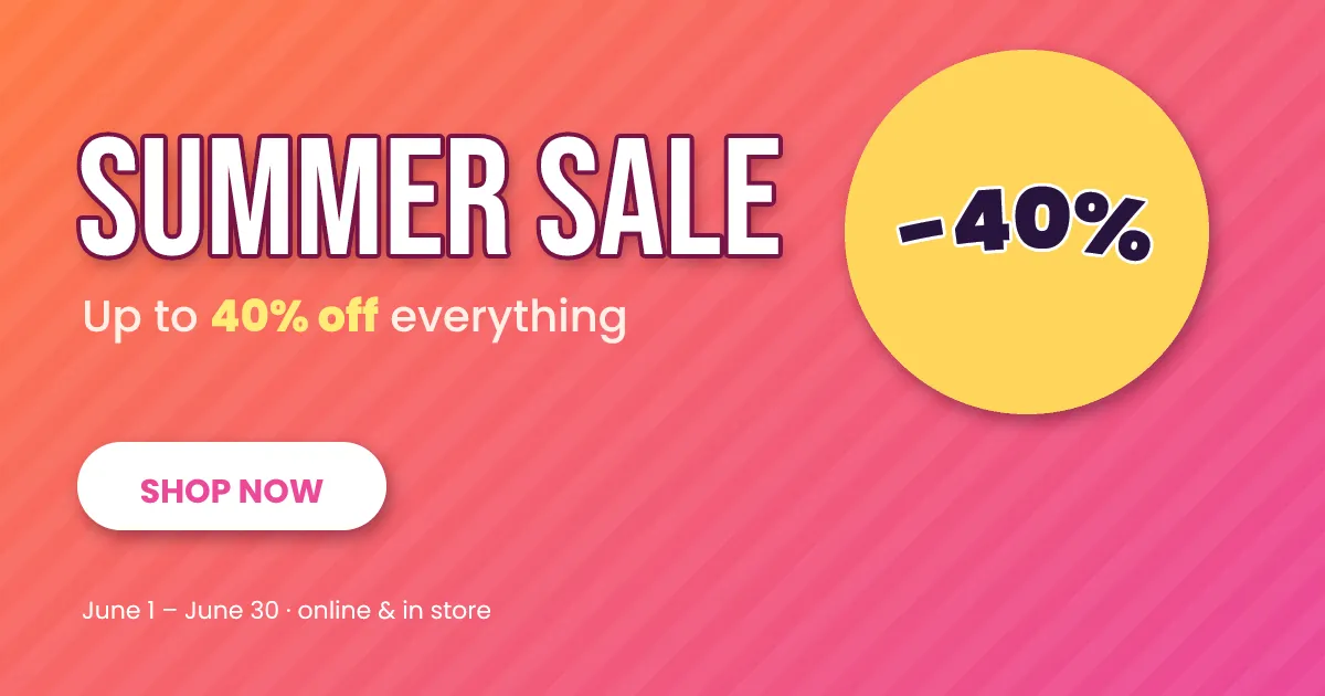 Summer sale banner rendered from a PSD