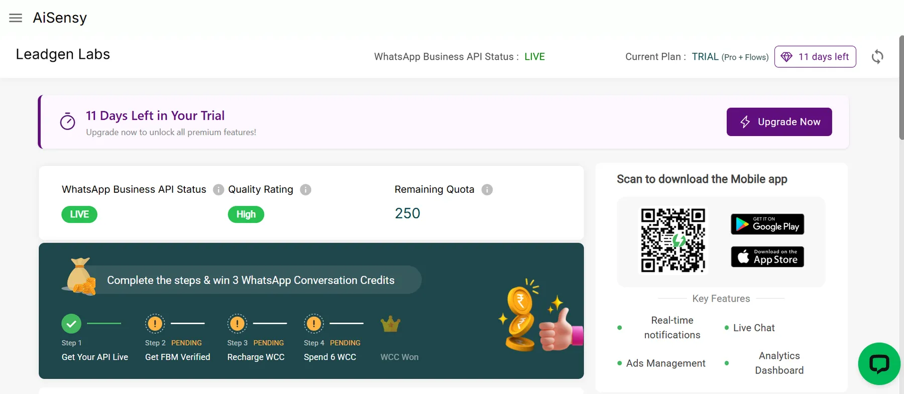 AiSensy Dashboard
