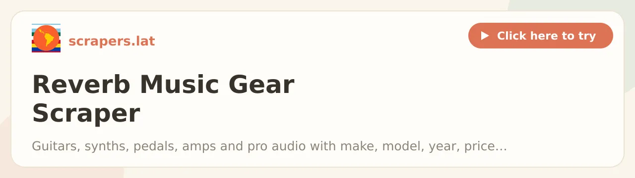 Reverb Music Gear Scraper