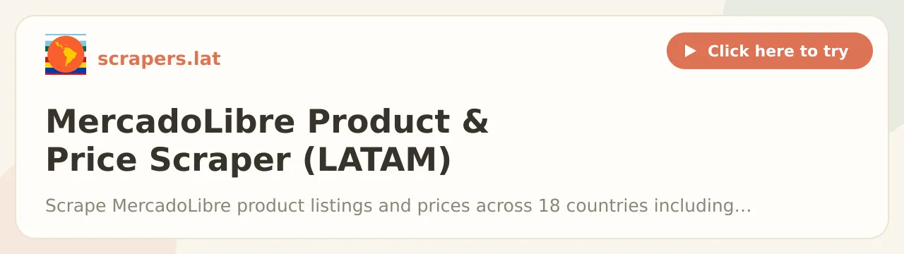 MercadoLibre Product & Price Scraper (LATAM)