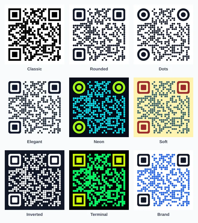 QR Code Style Previews