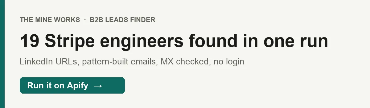 19 Stripe engineers found in one run