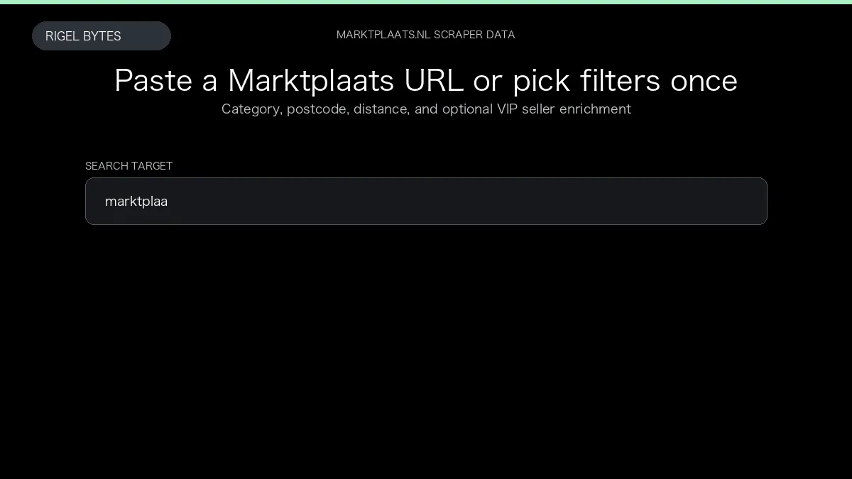 Marktplaats.nl Scraper — input to structured data
