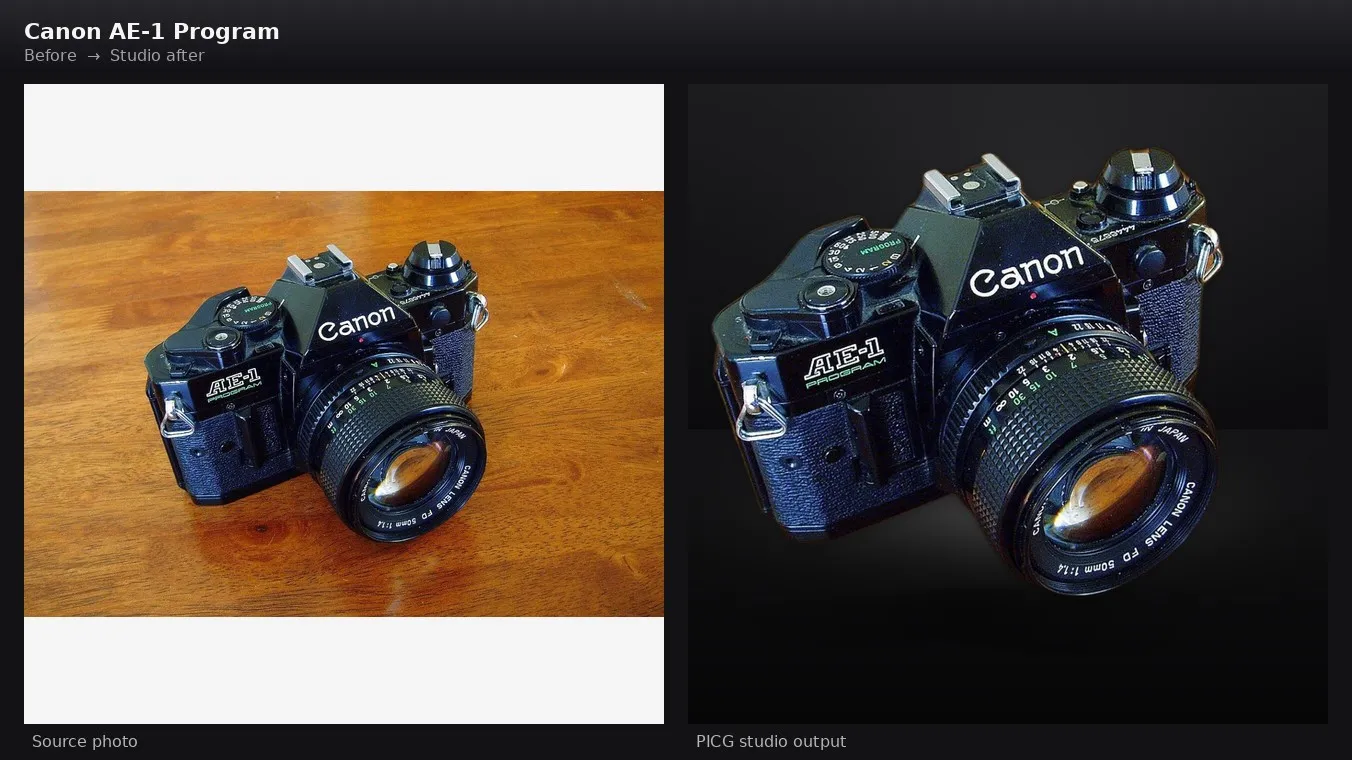 Canon AE-1 before and after