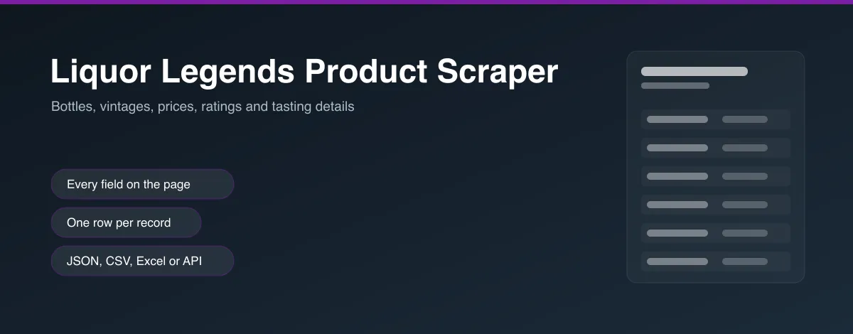 Liquor Legends Product Scraper hero