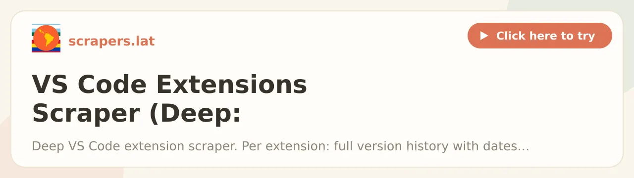 VS Code Extensions Scraper (Deep: Versions, Ratings, Deps)