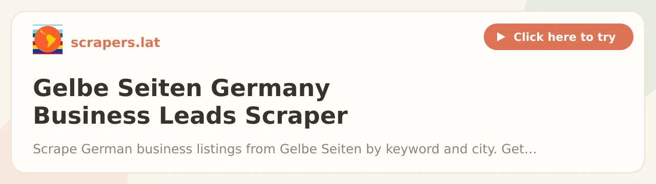 Gelbe Seiten Germany Business Leads Scraper