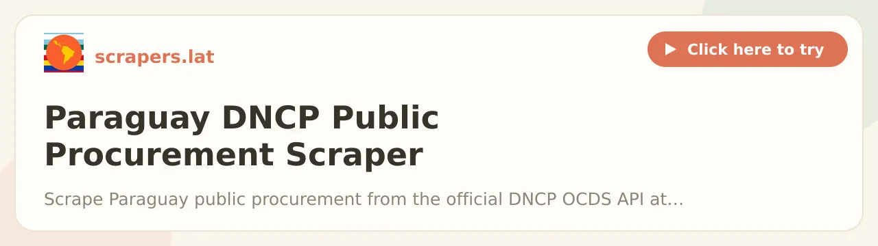 Paraguay DNCP Public Procurement Scraper