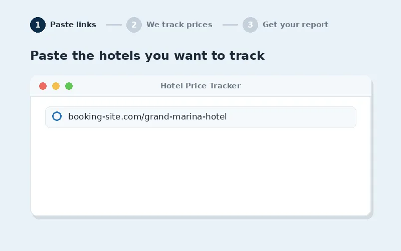 Demo: paste links, prices are tracked, spreadsheet is ready