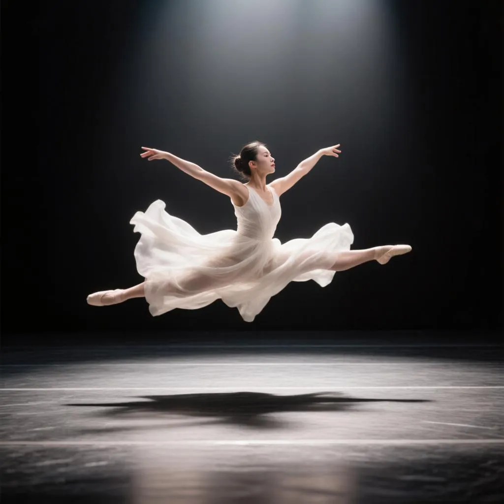 AI generated ballerina mid-leap with correct anatomy — Hunyuan Image 3
