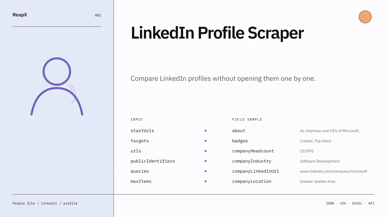 LinkedIn Profile Scraper interface