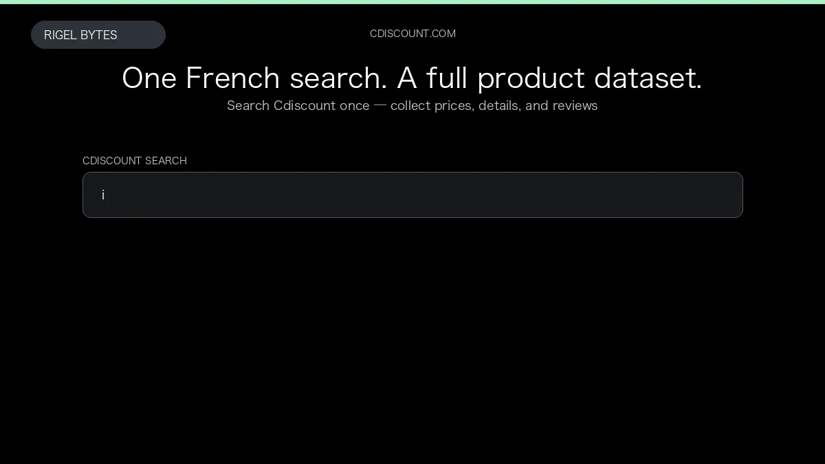 Cdiscount Scraper — input to structured data