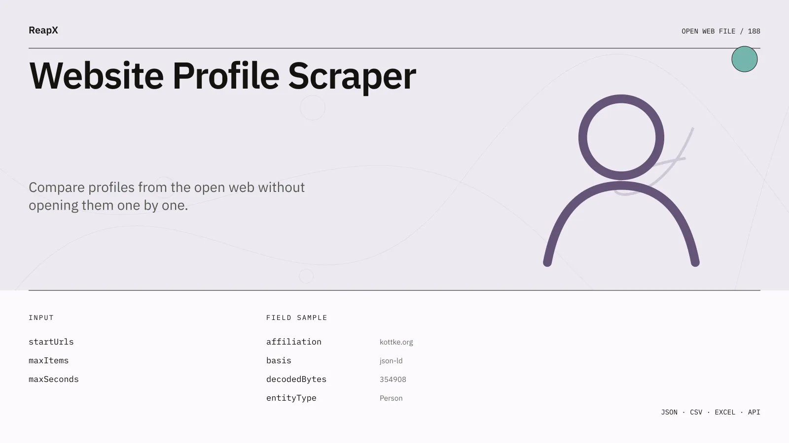Website Profile Scraper interface