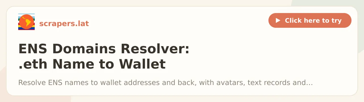 ENS Domains Resolver: .eth Name to Wallet Address & Records
