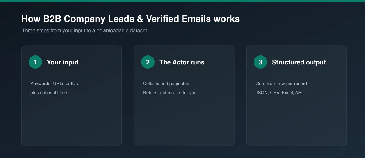How B2B Company Leads & Verified Emails works