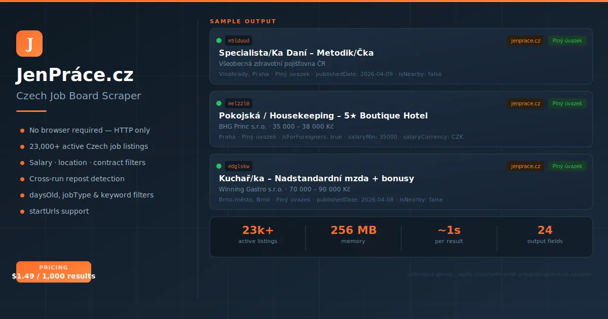 JenPráce.cz Scraper