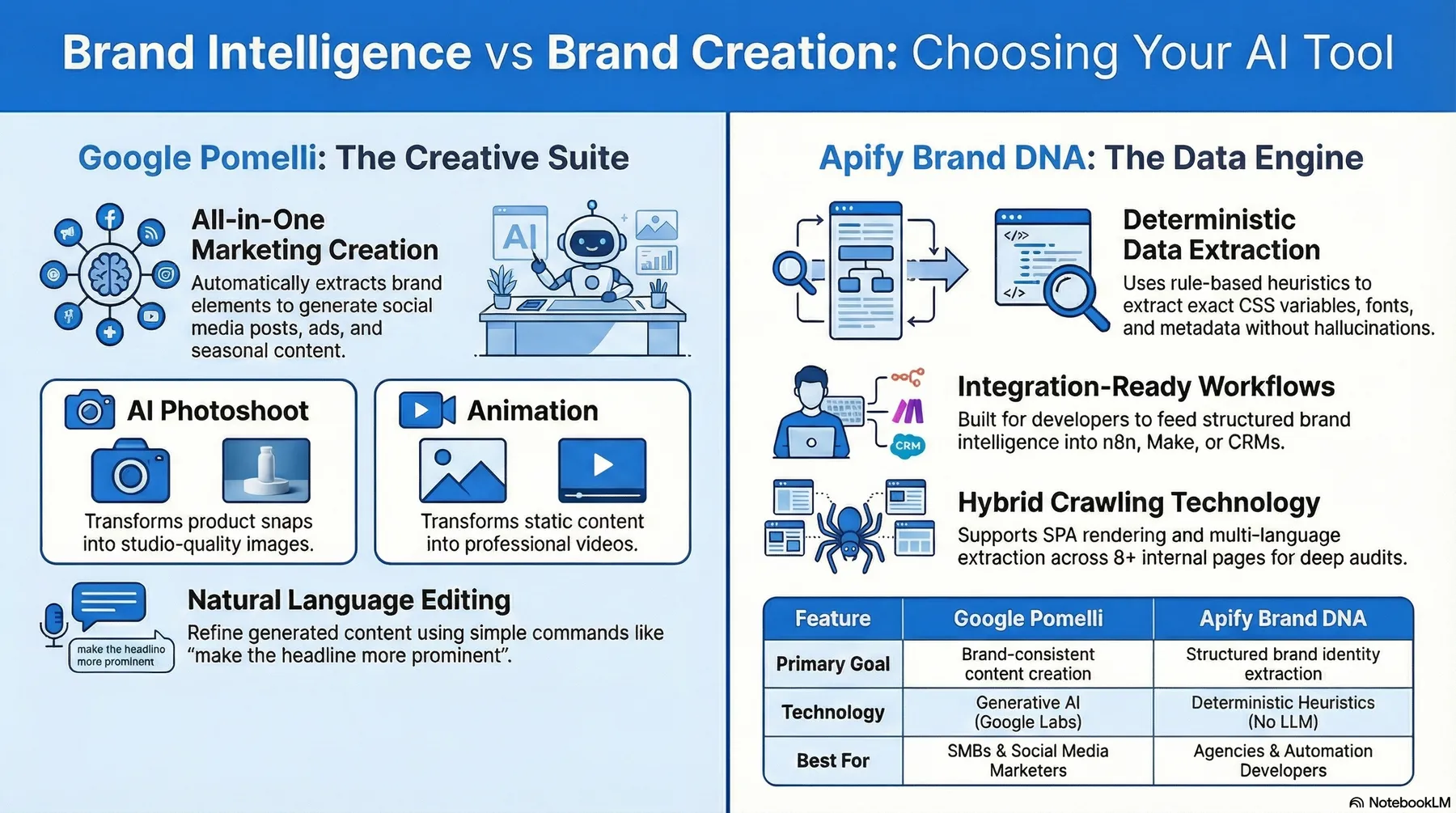 Brand intelligence vs brand creation comparison