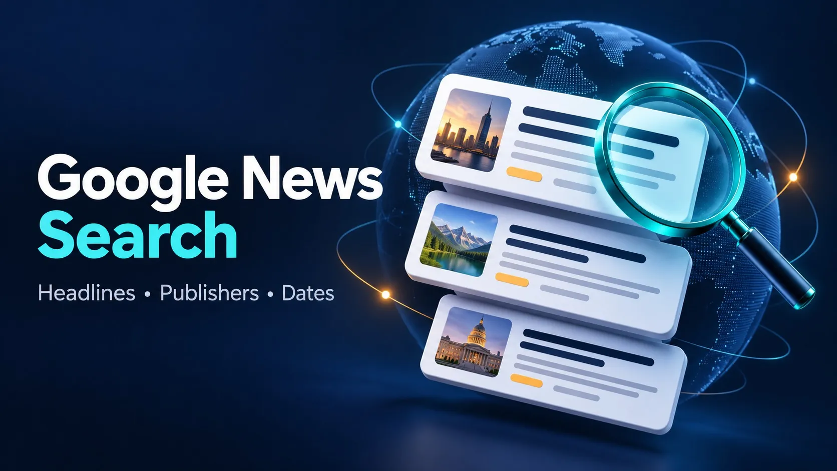 Google News Search — conceptual news collection illustration