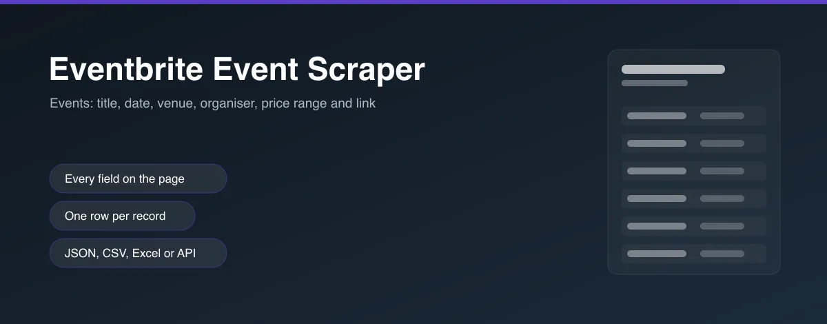 Eventbrite Event Scraper hero