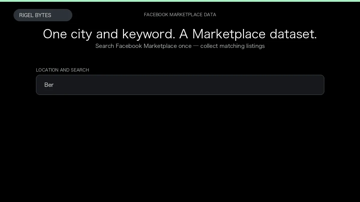 Facebook Marketplace Scraper — input to structured data