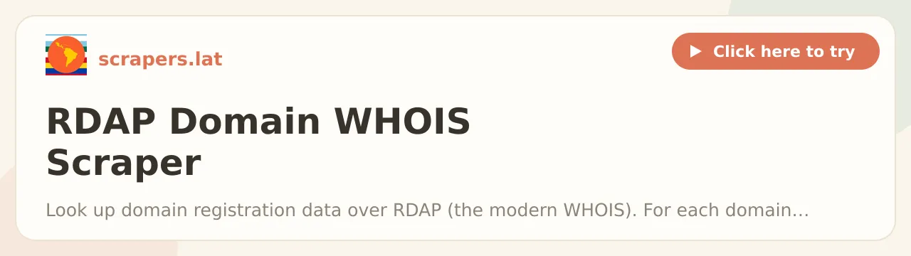 RDAP Domain WHOIS Scraper