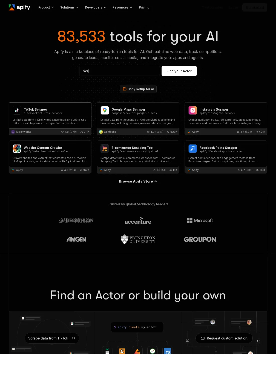 Real full-page capture of apify.com