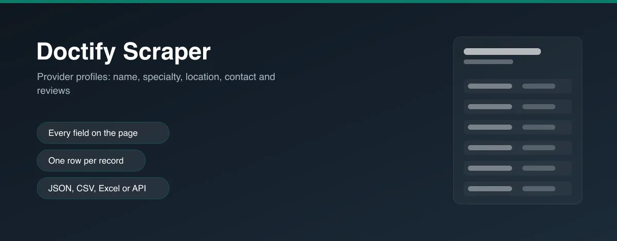 Doctify Scraper hero