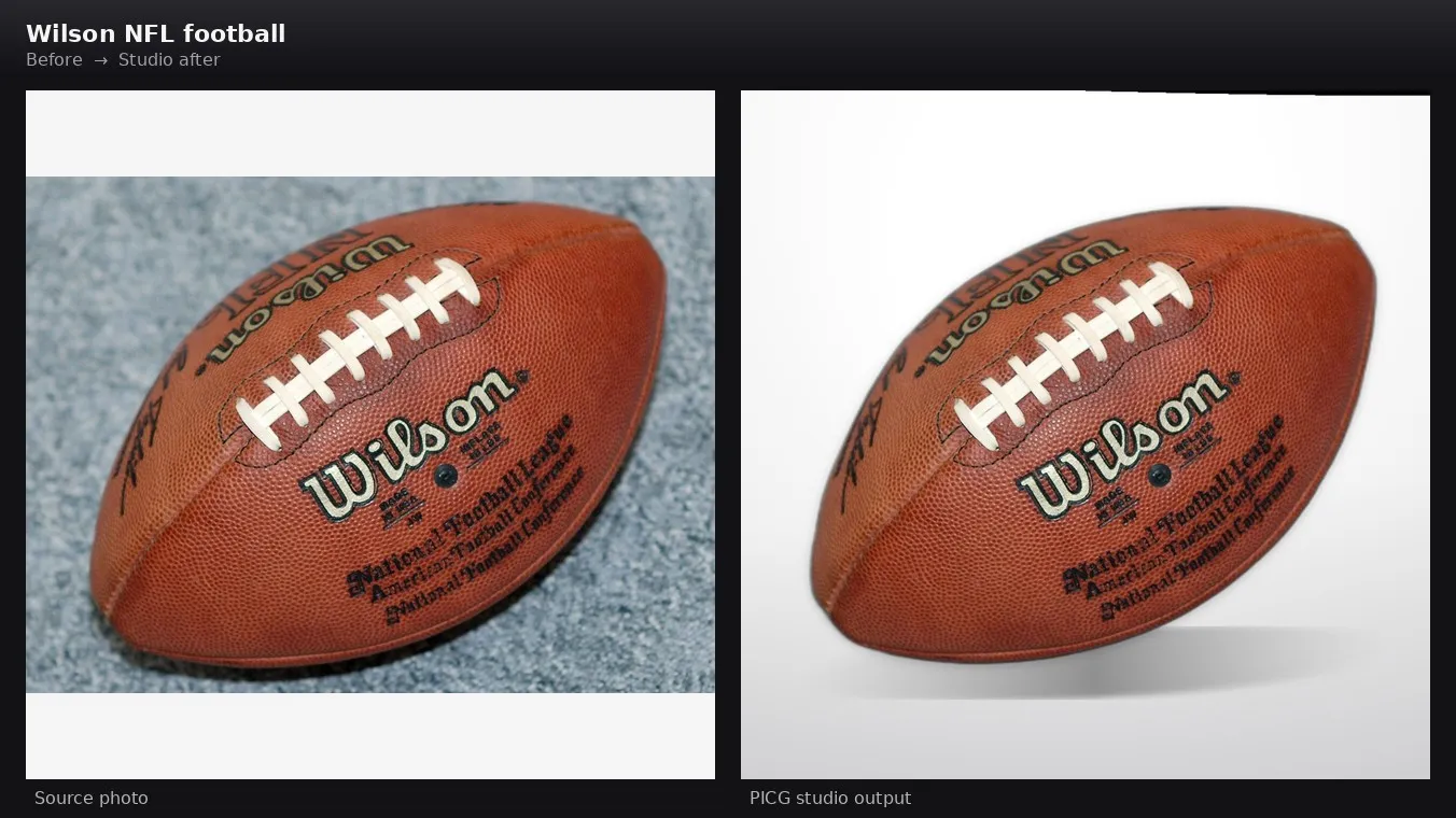 Wilson football before and after
