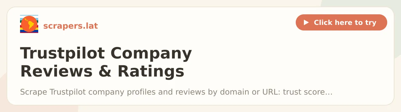 Trustpilot Company Reviews & Ratings Scraper