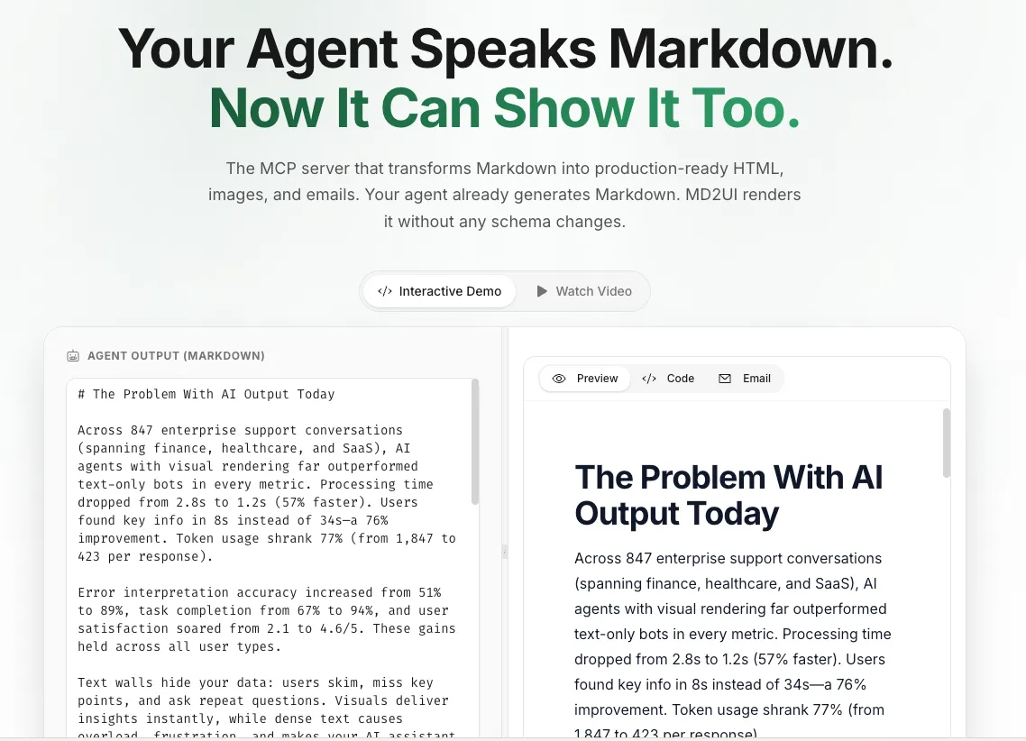 MD2UI Editor - Transform Markdown to Visual Output