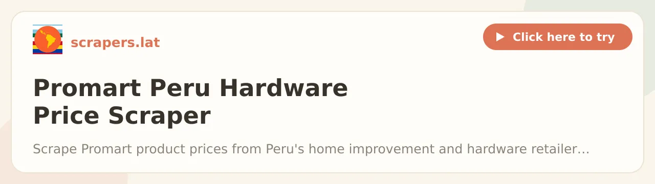 Promart Peru Hardware Price Scraper