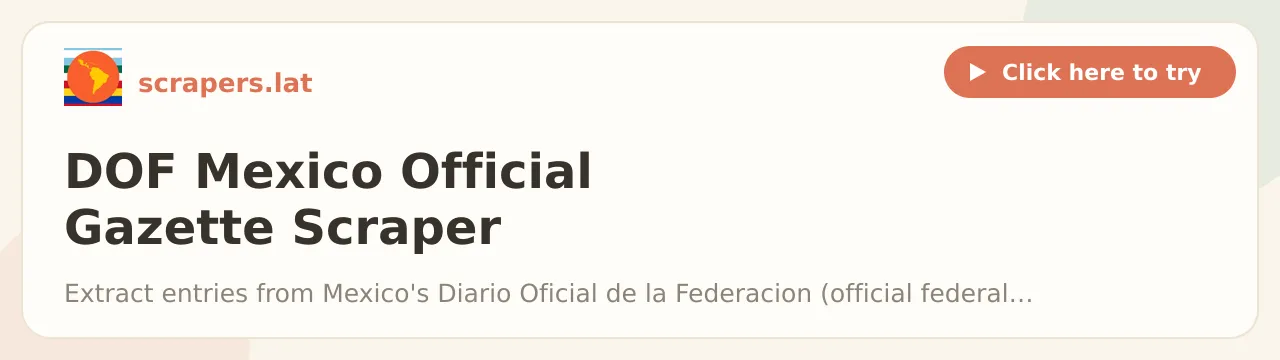 DOF Mexico Official Gazette Scraper
