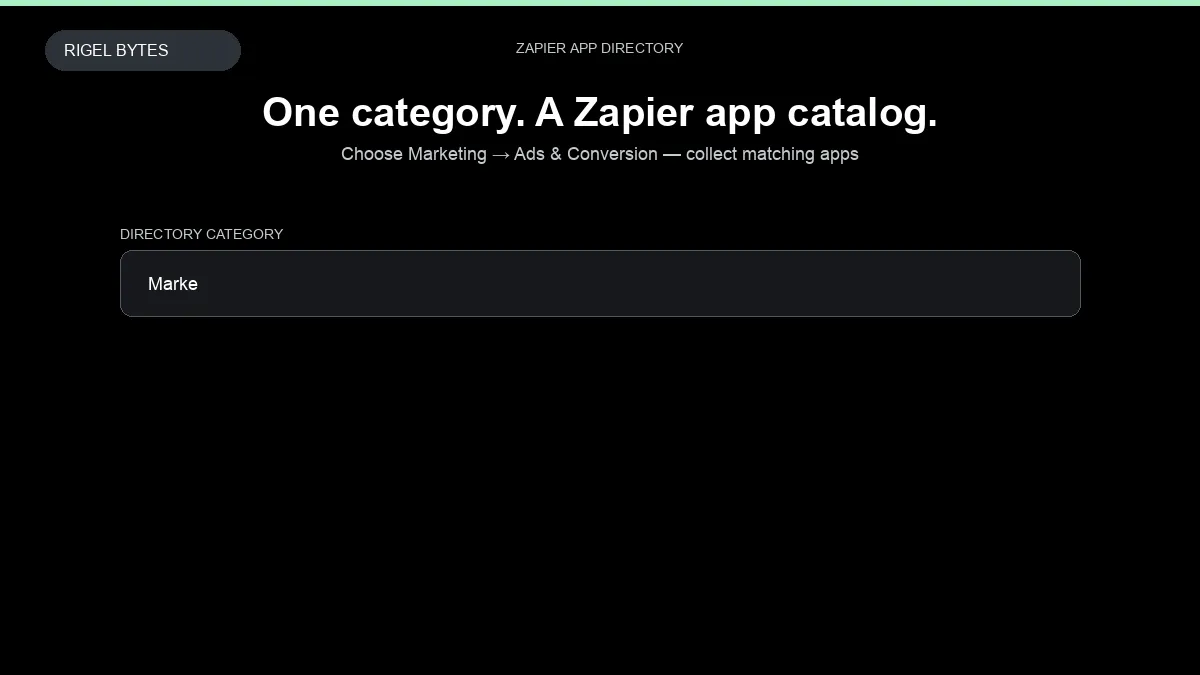 Zapier Apps Scraper — input to structured data