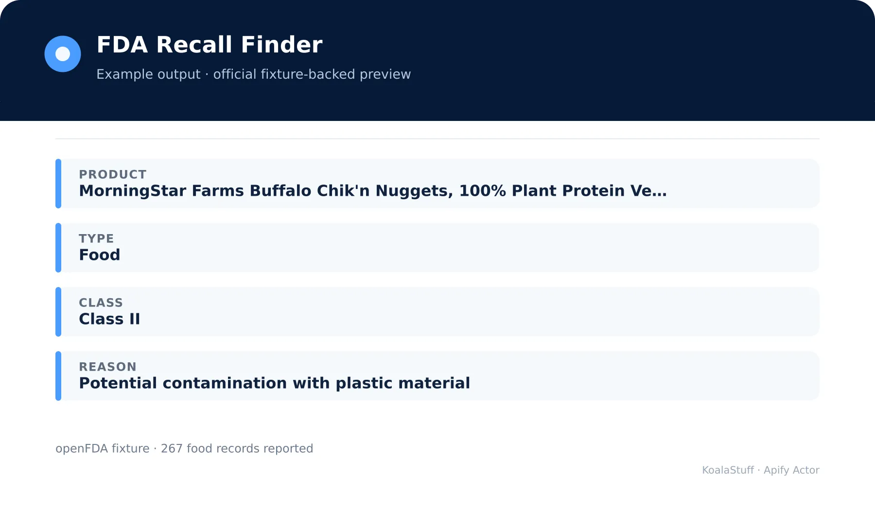 Example output preview