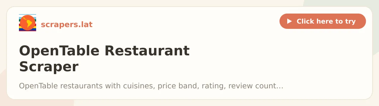 OpenTable Restaurant Scraper