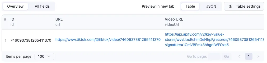 TikTok Video Downloader output