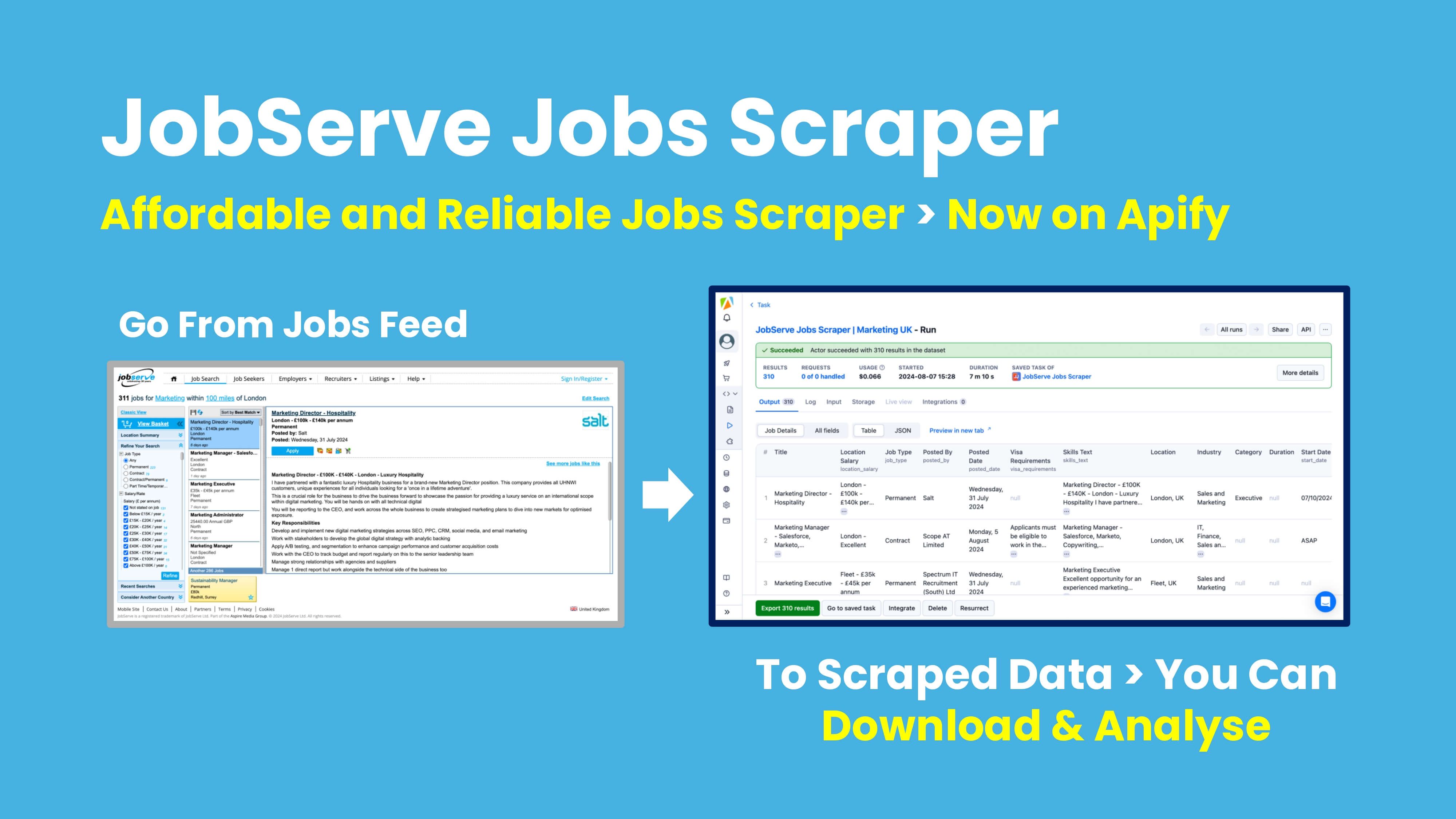 Scrape Jobs from JobServe with the Apify JobServe Scraper