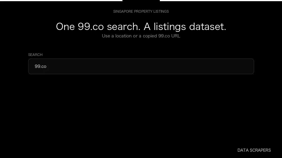 99.co Singapore Scraper — input to structured data