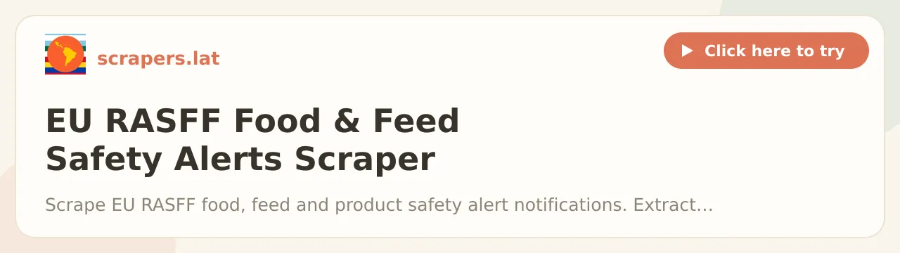 EU RASFF Food & Feed Safety Alerts Scraper