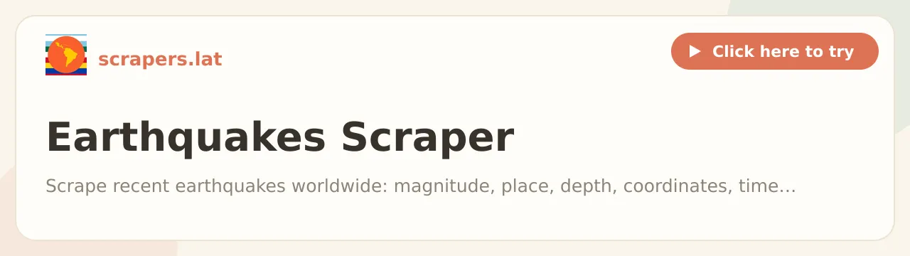 Earthquakes Scraper