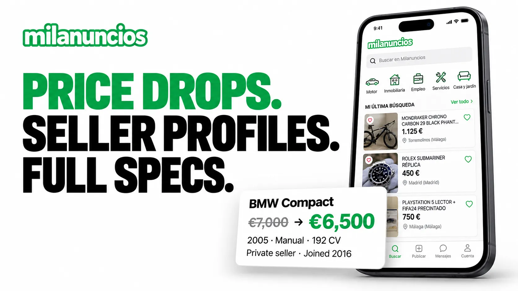 Milanuncios: Price drops. Seller profiles. Full specs.