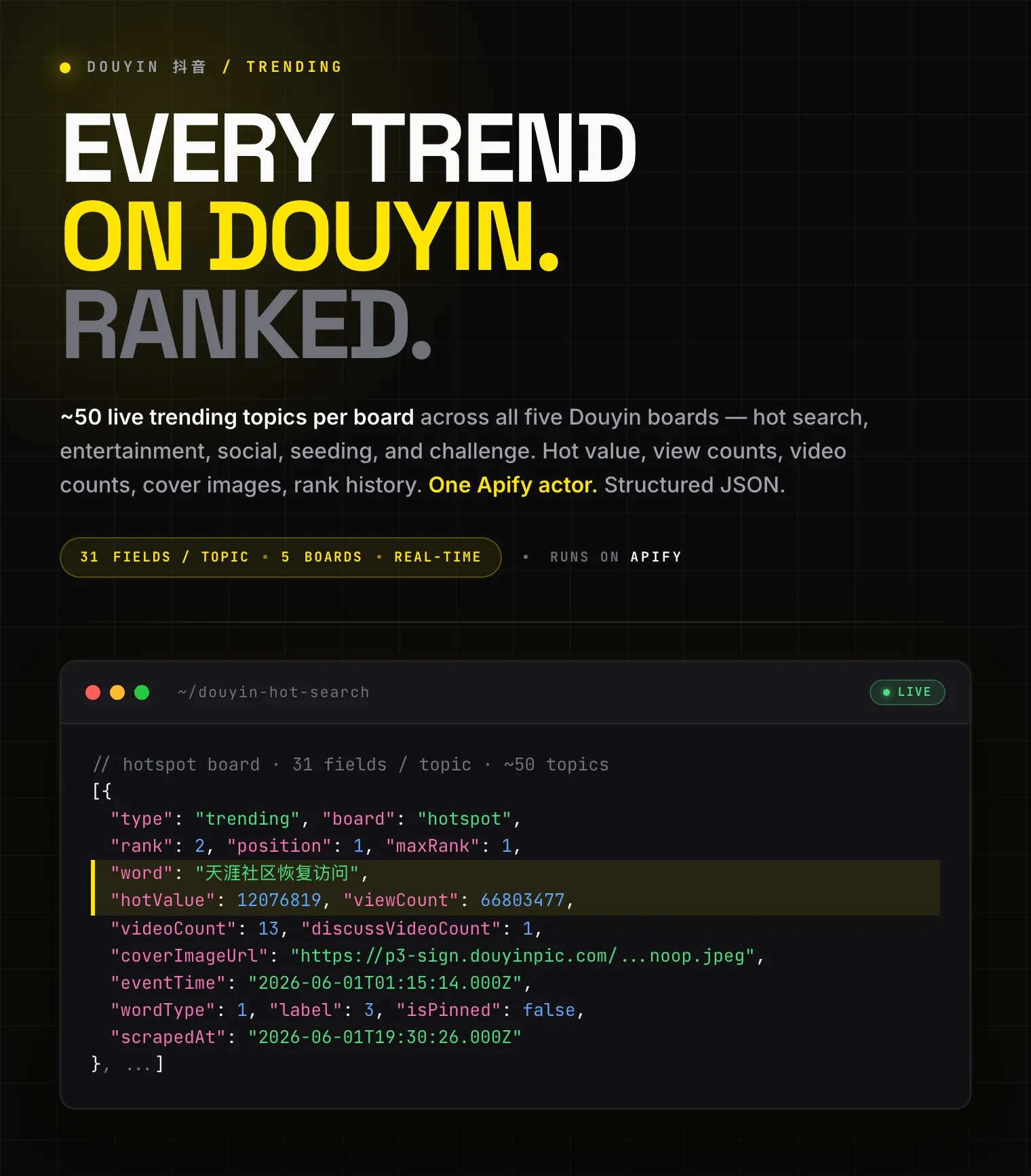 Douyin Hot Search Scraper