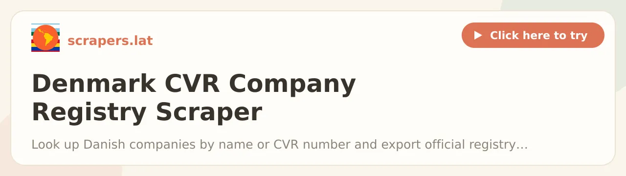 Denmark CVR Company Registry Scraper