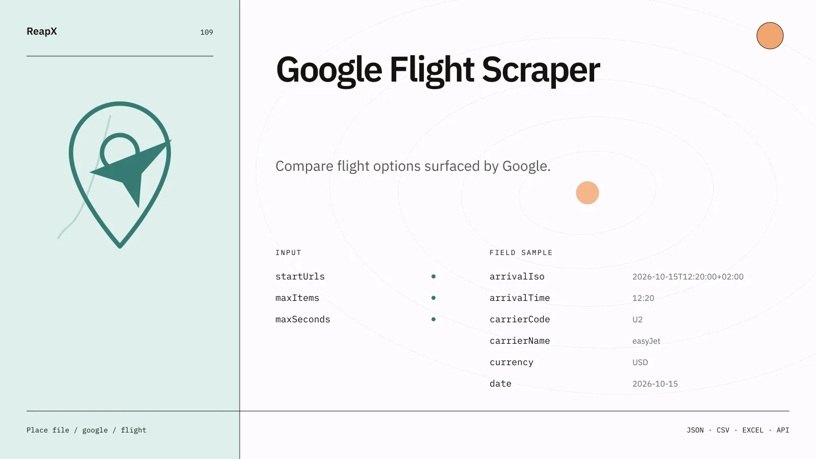 Google Flight Scraper interface
