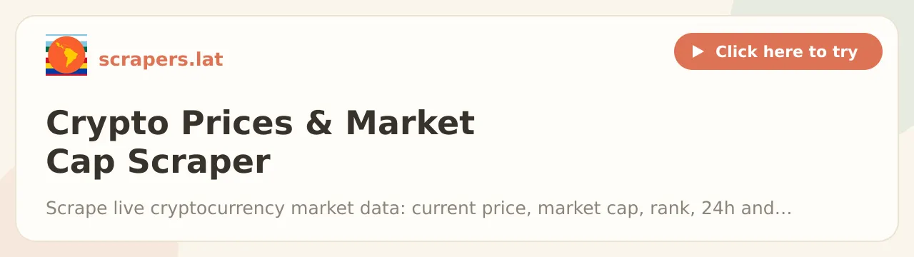 Coingecko Crypto Prices & Market Cap Scraper