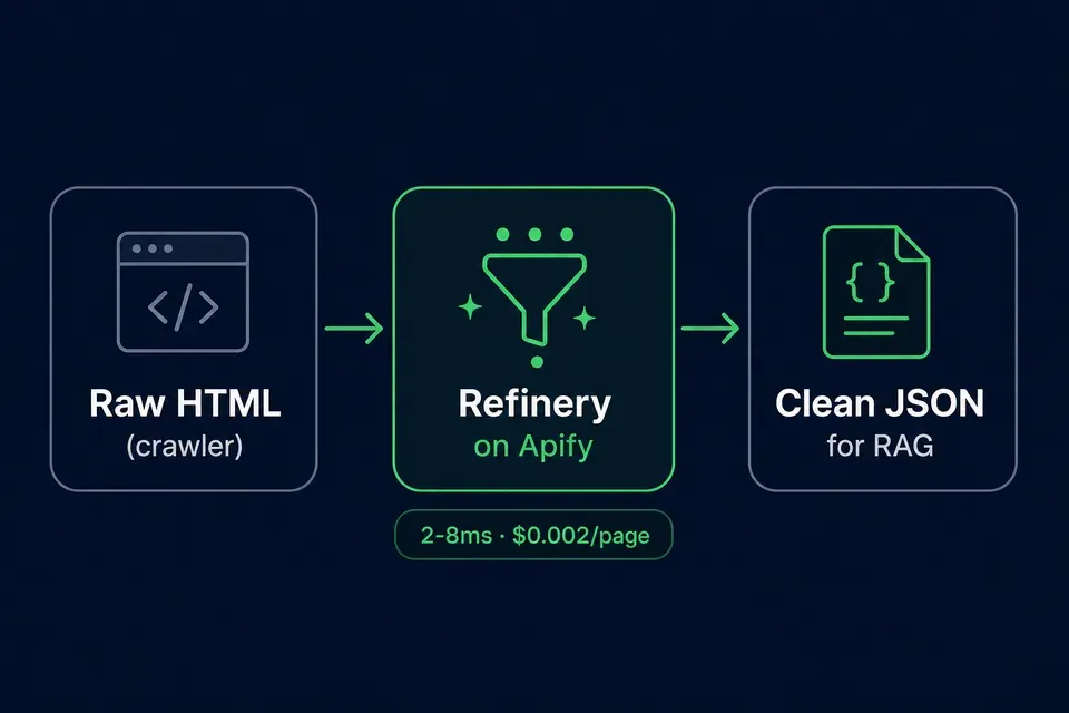 Refinery pipeline: raw HTML to clean JSON for RAG